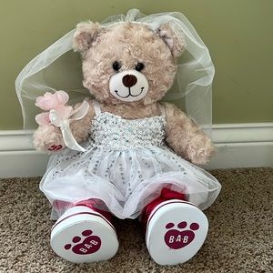 Build-A-Bear accessories.  Wedding dress set and pink sparkly shoes